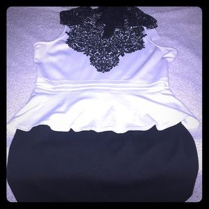 Black & White Tulip Cocktail Dress